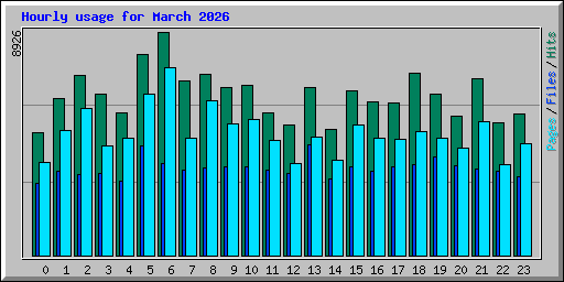 Hourly usage for March 2026