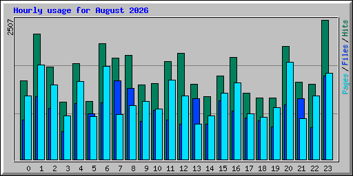 Hourly usage for August 2026